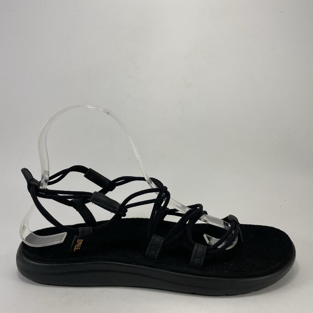 Teva Voya Infinity Black Strappy Sandals Womens Size 8 Elastic Comfort 1019622